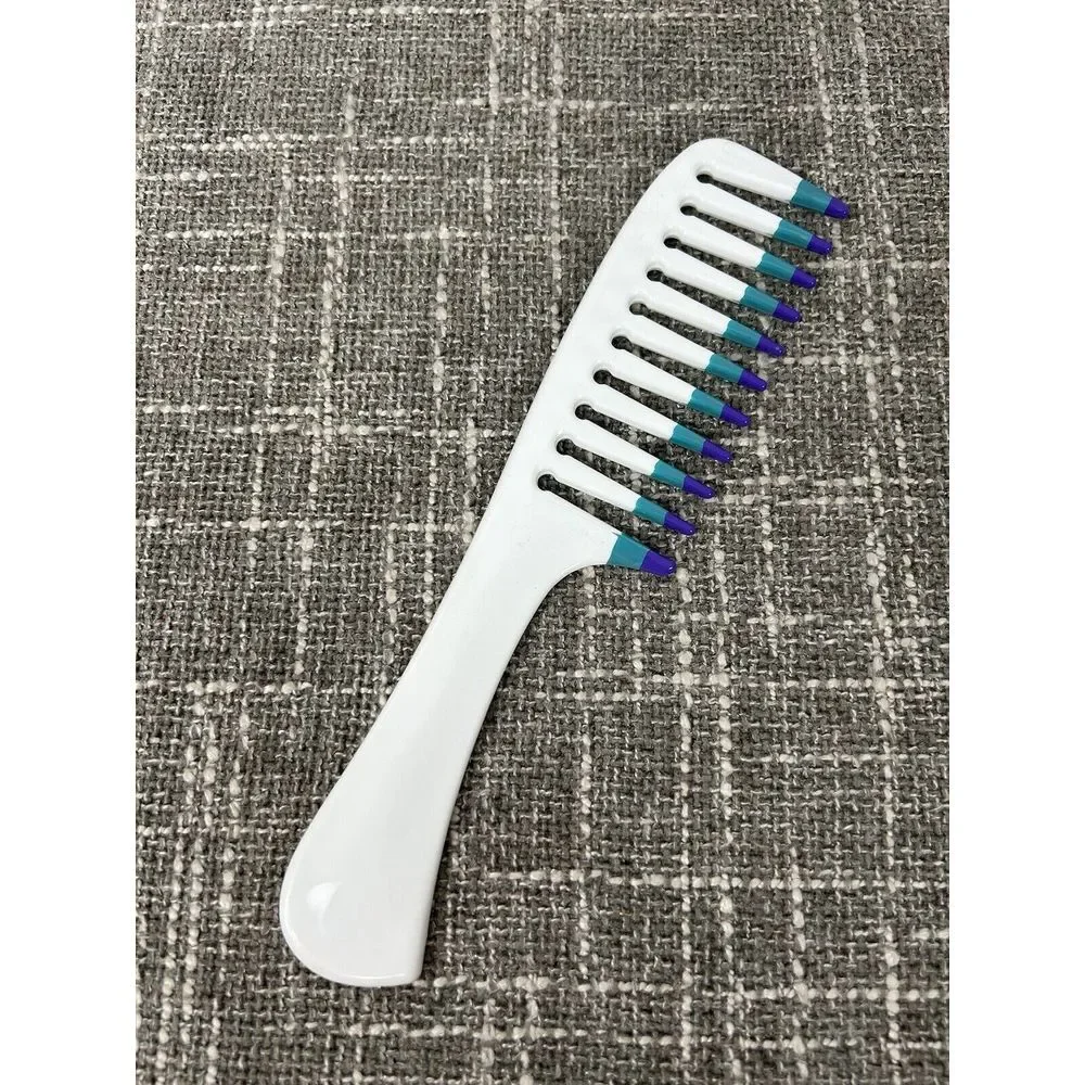 Vintage 90s Detangler‎ Hair Comb Styling NOS White Twice Dipped Wide Tooth 8.5